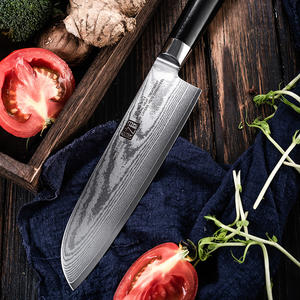 <span class=keywords><strong>Couteau</strong></span> <span class=keywords><strong>de</strong></span> <span class=keywords><strong>chef</strong></span> <span class=keywords><strong>Santoku</strong></span> japonais damas 7 pouces 67 couches VG10 Core Steel G10 Handle Hand Forged High-Polish Finish Ambidextre - Product Image 3