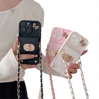 Coque de téléphone portable de luxe antichoc en TPU+PC+PU pour iPhone 14 15Plus 16 avec peinture UV et design paysage urbain, vente chaude