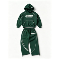 Ensemble de survêtement unisexe à imprimé lettres, 2 pièces, sweat-shirt et pantalon de survêtement surdimensionnés, tenue décontractée streetwear