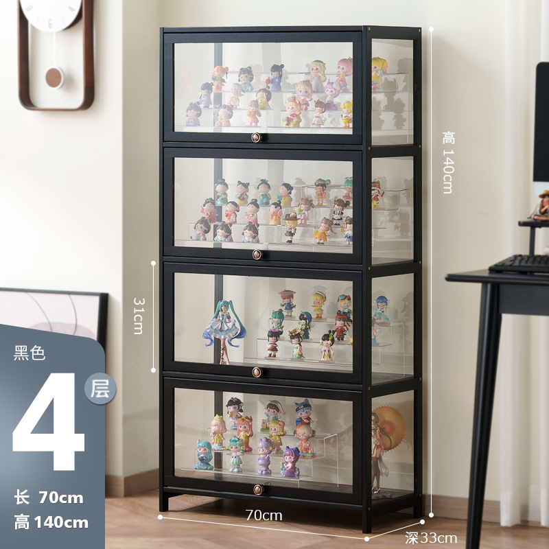Black [Transparent on all four sides], 70cm long (four doors)