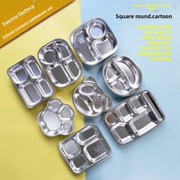 Assiettes compartimentées en acier inoxydable pour repas, dîner, déjeuner, contrôle des portions pour enfants, service de collations, cuisine