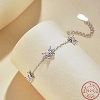 Luxe haute qualité en argent Sterling 925 Bracelet papillon pendentif CZ cubique zircone femmes cadeau Fine chaîne lien Bracelets
