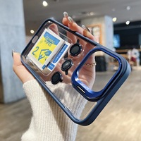 Coque de téléphone en métal pour objectif d'appareil photo iPhone 18 Pro Max, compatible avec les modèles 17, 16 Plus, 12, 13, 15, avec protection en verre trempé transparent et coque rigide.