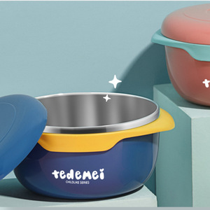 Bol en acier inoxydable 304, boîte à lunch pour enfants, boîte à nourriture pour bébé anti-chute, isolée et chauffante avec poignée - Product Image 4