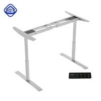 Bureau assis-debout automatique à double moteur abordable, cadre de bureau extensible, bureau intelligent à hauteur réglable