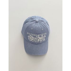 The Same Retro Embroidered Flower 6-Panel 100% Cotton Baseball Cap for Women's Spring New Wide-brimmed Big Head Circumference - Product Image 6