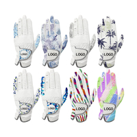 Fabricante personalizado impreso señoras guantes de golf Cabretta cuero diseñado para un rendimiento óptimo