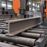 Poutre en I en acier laminé à chaud Q235B Q355B, section en I structurelle, découpe sur mesure pour la construction
