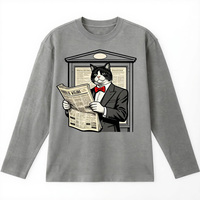 T-shirt à manches longues de qualité supérieure pour hommes OEM/ODM, col rond, épaules tombantes, t-shirts de marque pour hommes