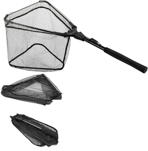 Filet de pêche à la mouche de mer poignée flottante en caoutchouc enduit poisson épuisette de pêche télescopique pliable - Product Image 1