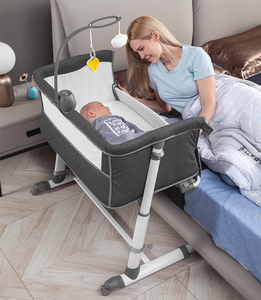 <strong>Top</strong> Quality Baby <strong>Crib</strong> Beside Sleeper Adjustable Height Infant Music Baby Bassinet with Wheels for Baby - Product Image 5