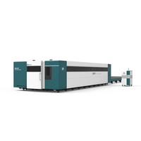 Cortadora Láser de Chapa Metálica de Cobertura Completa LXSHOW 20KW 30KW, Máquina de Corte Láser de Fibra CNC de Doble Mesa LX8025P con Enfriador de Agua