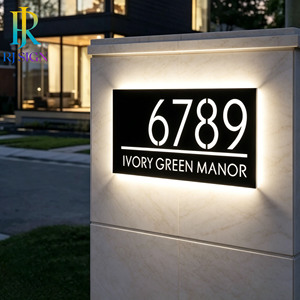 Letrero con Número de Casa Retroiluminado LED para Propiedades Inmobiliarias, Villa Moderna, Mansión, Jardín, Puerta Exterior, Impermeable, Letrero 3D para Puerta - Product Image 1