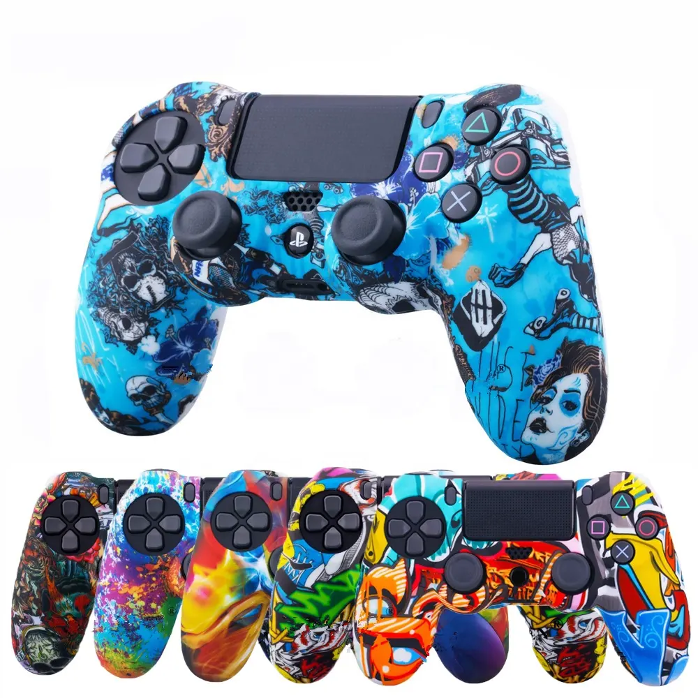 Hot selling PS4 protective case,for slim pro controller cover,for silicone case 2 free thumb hats