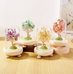 Tinh thể tự nhiên cây đồ trang trí màu vàng Cây may mắn có nhu cầu chai cuộc sống cây trang trí nhà thủ công mỹ nghệ phim hoạt hình in hình dạng hình bầu dục - Product Image 1