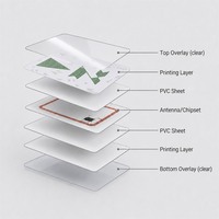 Carte de membre NFC personnalisée en PVC, carte NFC 13,56 MHz, carte à puce pour système de programme de fidélisation pour restaurants et commerces de détail