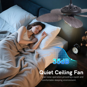 Phong cách nhiệt đới Quạt trần màu đen với ánh sáng Kit & Palm lá lưỡi, điều khiển từ xa cho trong nhà và ngoài trời sử dụng, E27 bóng đèn - Product Image 4