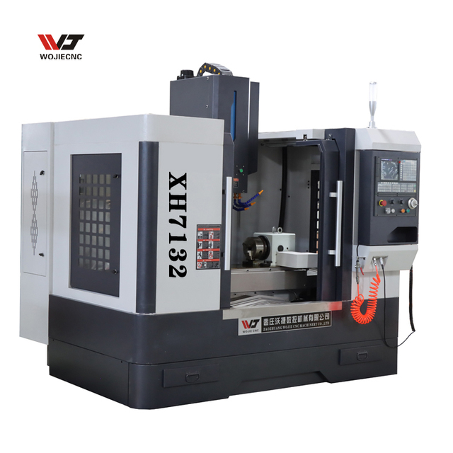 WOJIECNC XH7132 Vertical Machining Center CNC Milling Machine with Rotary Chuck for Mold Making Automotive Parts Factory
