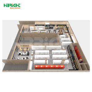 Solution complète de rayonnage métallique robuste pour magasins de détail avec installation murale à 5 étagères, du design 3D à la mise en place des étagères - Product Image 2