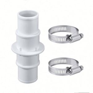 2pcs Stainless Steel <b>Hose</b> Clamps 1-1/4" or 1-1/2" <b>Hose</b> Adapter Pool <b>Hose</b> Connector Fittings for Swimming Pool <b>Vacuum</b> Cleaners - Product Image 1