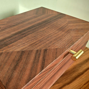 Luxe Roodbruin Geschilderd Massief Houten Opbergdoos Goud-Tone Hardware Rechthoekige Amerikaanse Stijl Scharnierend Deksel Sieraden Aandenken - Product Image 2