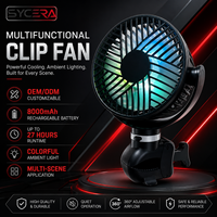 Ventilateur portable silencieux rechargeable 8000 mAh pour poussette avec lumière d'ambiance LED, personnalisation OEM ODM, vente en gros