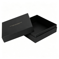 Boîte cadeau pliable en carton noir de luxe avec logo personnalisé, étanche, écologique, fermeture magnétique, poignée, laminage mat