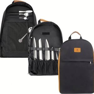 Sac à dos personnalisable pour couteau de chef Oxford, étui à fermeture éclair, étanche, portable, grande capacité, sac de rangement à bandoulière, OEM/ODM pris en charge - Product Image 3