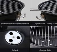 Barbecue coréen moderne en acier inoxydable de 14 pouces, de qualité supérieure, au charbon de bois, portable pour l'extérieur, arrêt automatique, couleurs personnalisées disponibles