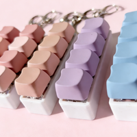 Porte-clés en plastique avec logo personnalisé, en forme de bouton de clavier, avec interrupteurs anti-stress, bouton de clavier, keycap, fidget clicker