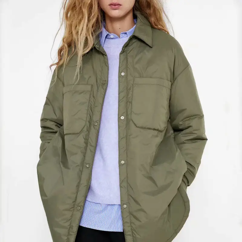 Chemises et vestes pour femmes, Parka mince, surdimensionné, chemise manteaux pour Femme, vert armée, vêtements d'extérieur, Bf, manches longues, kaki, 2022, nouveau