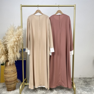 6780#b New Colors Modesty Wide Sleeve Closed <b>Abaya</b> With Pockets Fashion Muslim Women Loose Fitting Splice Kimono Abayas - Product Image 6