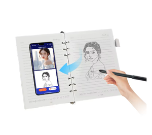 Cubierta de cuero inteligente Tamaño A3 Pantalla de papel de hojas sueltas Bloc de notas síncrono Escritura en tiempo real Almacenamiento sin conexión Al Imagen generada - Product Image 1