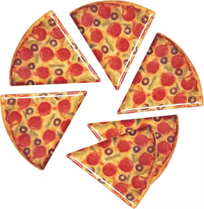 Venta al por mayor patrón de color personalizado 6 piezas rebanada plato para servir pizza platos de plástico para pizza para restaurantes - Product Image 2