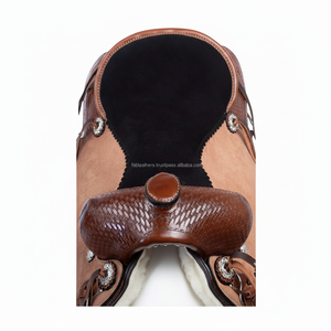Selle d'équitation légère en cuir véritable américain fait à la main Western Pleasure Trail Riding Saddle Tack Set en vrac - Product Image 1