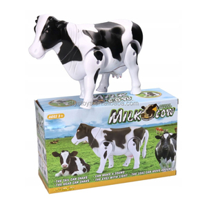 Batería para caminar vaca lechera sonidos realistas simulación vaca figura modelo para niños juguetes niños regalos - Product Image 1