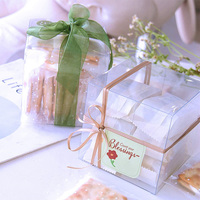 Boîtes à bonbons en plastique transparent Boîtes en acétate transparentes en forme de cube Boîtes cadeaux transparentes en PET pour emballage de cadeaux de mariage