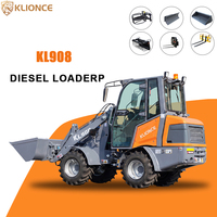 Chargeuse sur pneus compacte KL908, capacité de charge nominale de 800 kg, moteur Yanmar Euro V, cabine fermée, mini-chargeuse pour travaux agricoles et de construction