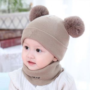 K031 Kids Solid Stripe <b>Hat</b> and <b>Scarf</b> Unisex Winter Warm Child Beanie 100% Polyester Usa Mairun - Product Image 2