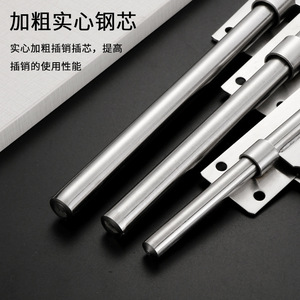 Perno de puerta de acero inoxidable, diseño industrial resistente para uso en interiores y exteriores, fácil instalación, acabado cepillado - Product Image 2