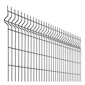 Paneles de esgrima curvos 3D Valla de malla de alambre de jardín verde con borde recubierto de Betafence con pliegues en V