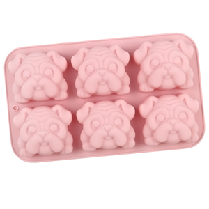 Moule en silicone 6 cavités en forme de Pékinois mignon pour gâteaux, savons, bonbons, bougies, résine et créations DIY - Product Image 3