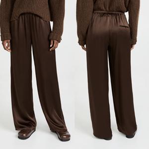 Pantalon d'été décontracté pour femme en satin de soie extensible, style américain, taille élastique, coupe droite, ample et large - Product Image 5