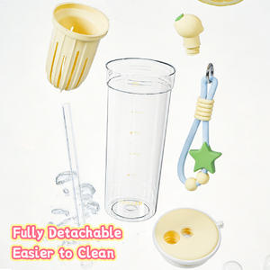 Gourde en Tritan de 650 ml à motif fruité avec cordon portable, conception anti-fuite, <span class=keywords><strong>bouteille</strong></span> d'eau en plastique pour écoles et bureaux, personnalisable - Product Image 6