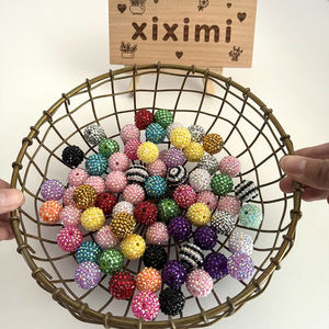 2025 12mm Acrylic <b>Beads</b> <b>Colorful</b> Resin Crystal Rhinestone Round Disco Ball Spacer <b>Beads</b> for Jewelry Making - Product Image 1