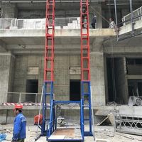 Monte-charge à double cage conforme aux normes nationales, anti-chute, pour le transport de matériaux sur les chantiers de construction