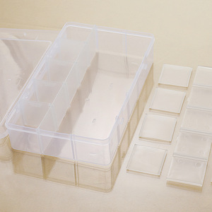 Boîte de rangement en plastique transparente à 15 compartiments avec couvercle pour bijoux, nail art, perles, jouets, organisation de bureau - Product Image 4