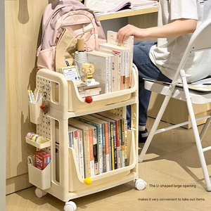Estante <span class=keywords><strong>de</strong></span> Almacenamiento <span class=keywords><strong>Plegable</strong></span> <span class=keywords><strong>de</strong></span> Tres Niveles para Debajo del <span class=keywords><strong>Escritorio</strong></span> en Dormitorios Estudiantiles, con Diseño Moderno para Mochilas y Carrito para Libros - Product Image 2