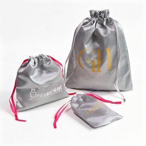 Sac à cordon en satin de soie personnalisé avec logo imprimé pour poupées, nail art, extensions de cils, maillots de bain, banques d'alimentation, médailles - Emballage cadeau - Product Image 3