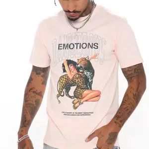J&H fashion emotions letter graphic tshirt men fashion streetwear clothing